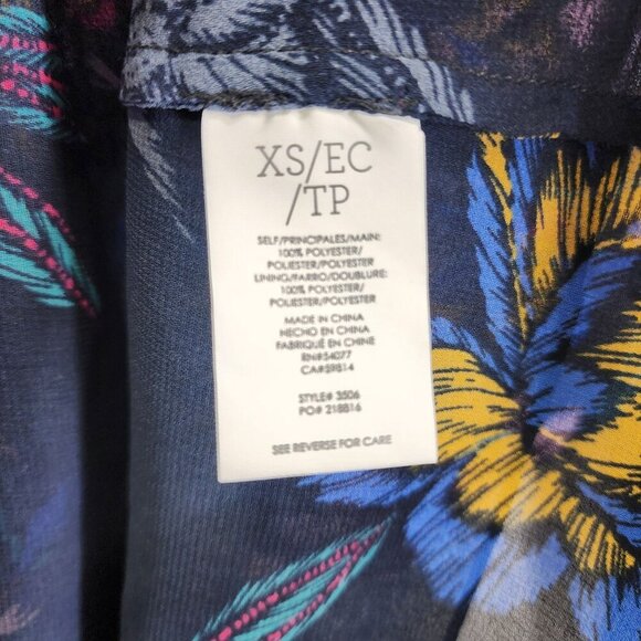 CAbi 3506 Olivia Blouse Top Women's Size XS Blue Floral - Picture 4 of 9